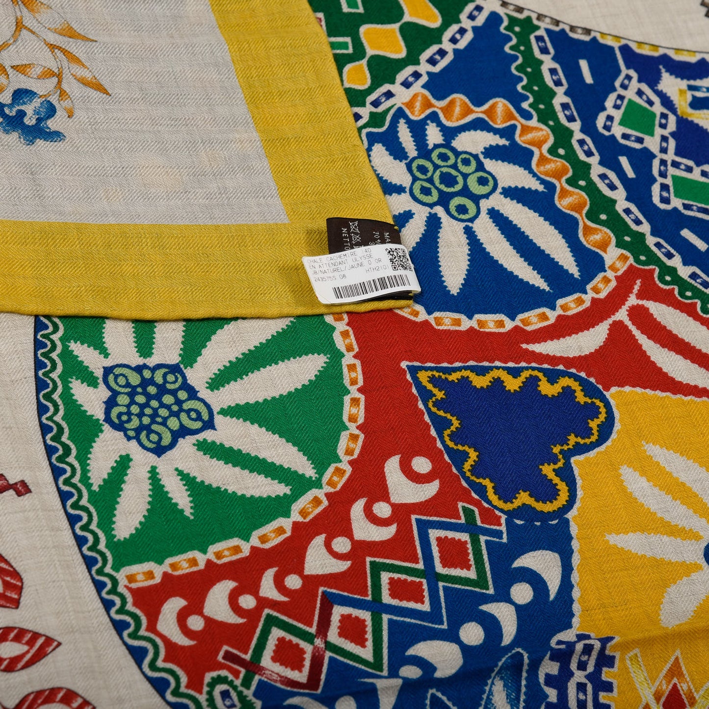 Cashmere Silk En Attendant Ulysse Shawl 140 Naturel Jaune D'Or