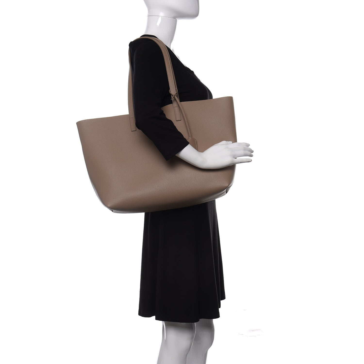 Saint Laurent Calfskin Large Shopping Tote Dark Beige 2 of 9