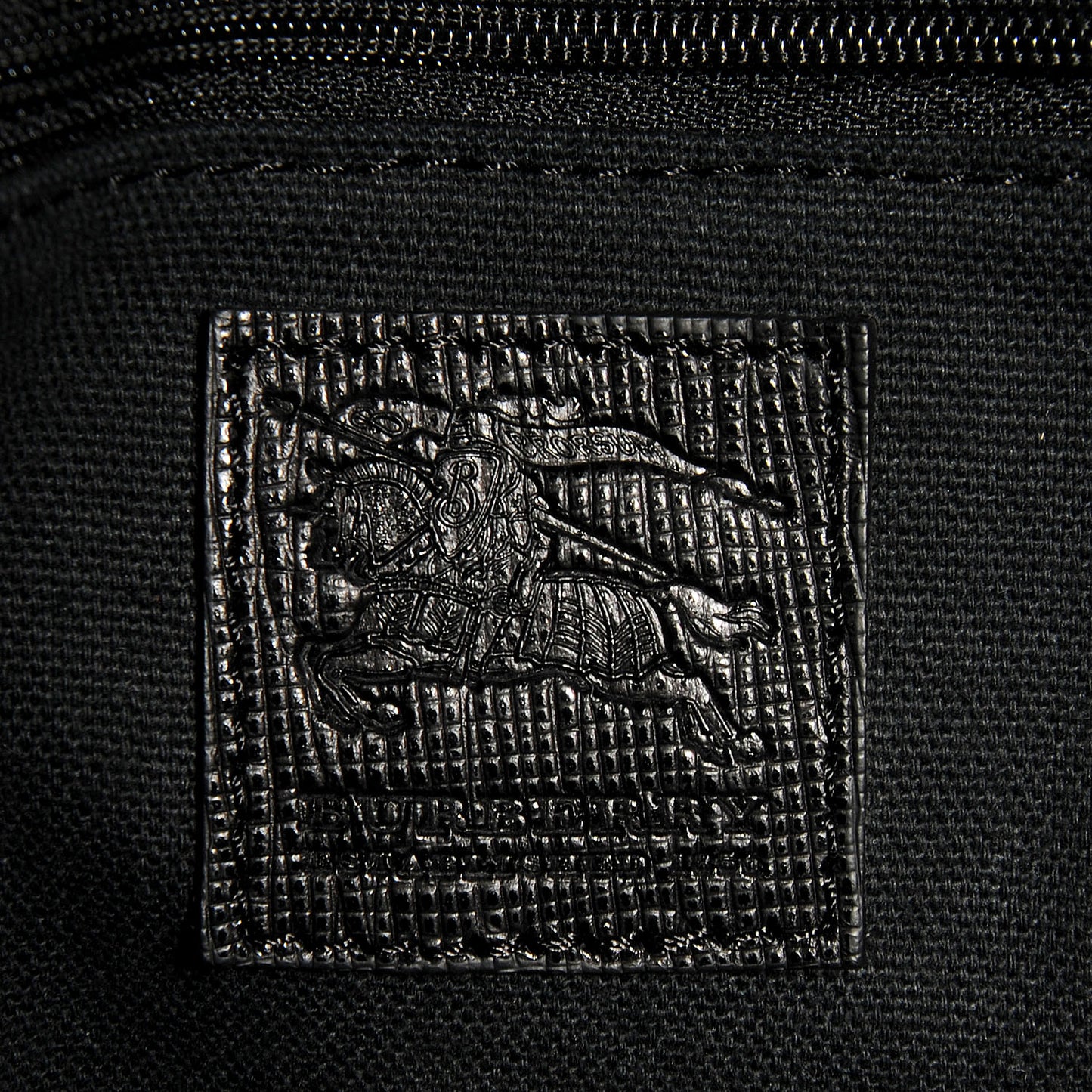 Textured Leather House Check Holdall Black