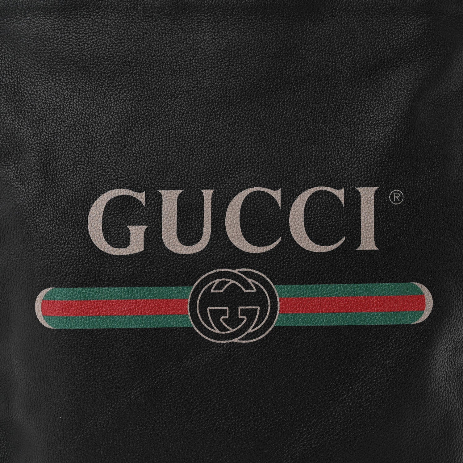 Gucci Calfskin Logo Drawstring Backpack Black 8 of 10