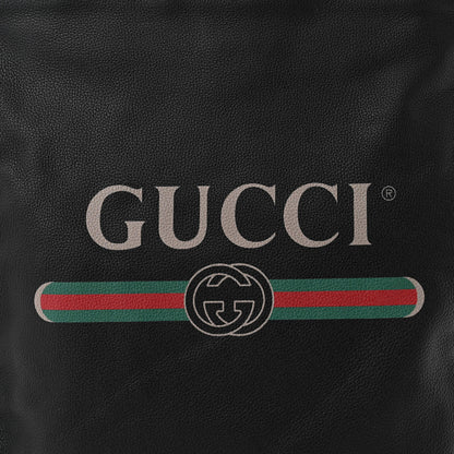 Gucci Calfskin Logo Drawstring Backpack Black 8 of 10