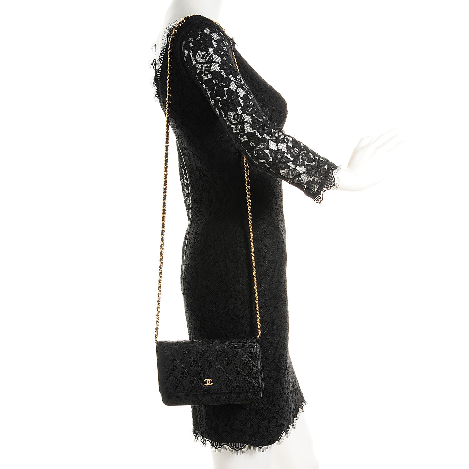 Chanel Caviar Quilted Wallet On Chain WOC Black 2 of 10