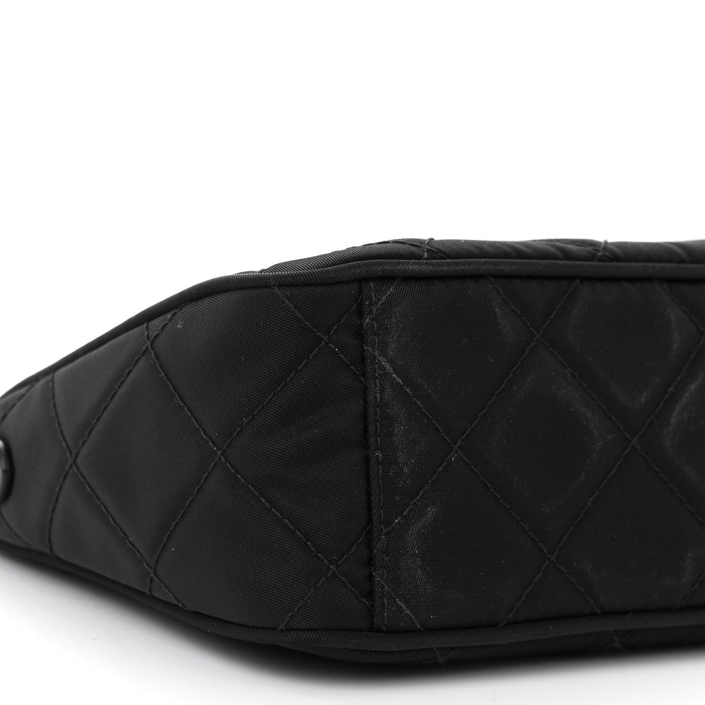 Nylon Tessuto Impuntu Quilted Crossbody Bag Black