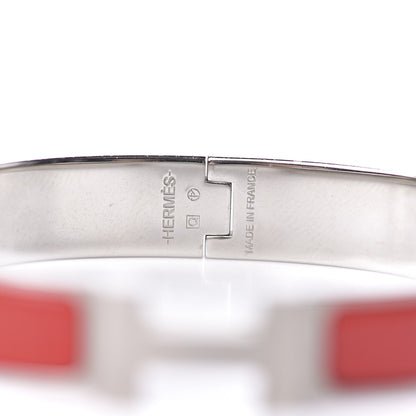Hermes Matte Enamel Narrow Clic Clac HH Bracelet Rouge Vif 3 of 4