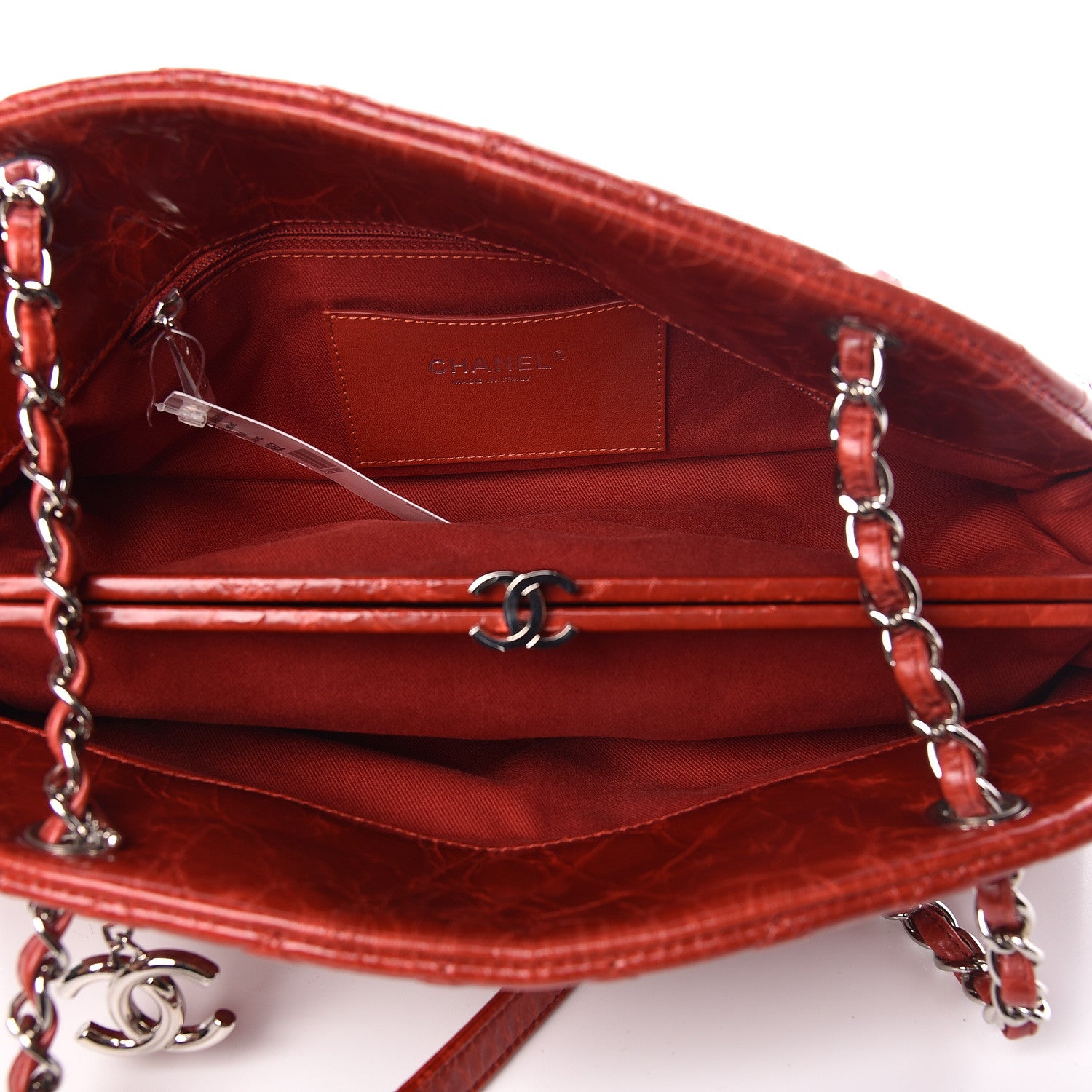 Chanel Glazed Calfskin Quilted Medium Just Mademoiselle Red 5 of 11