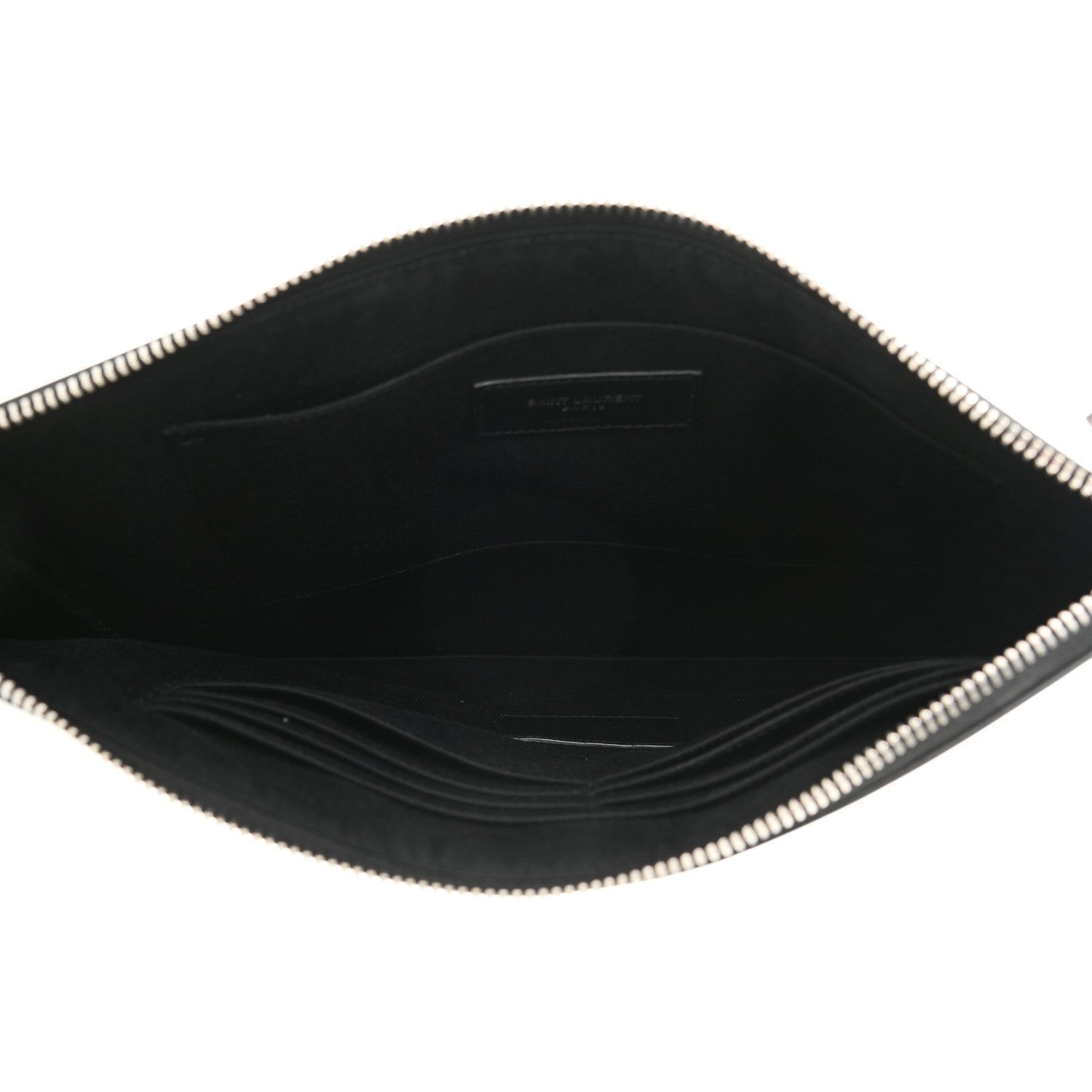 Saint Laurent Calfskin Classic Monogram Zipped Tablet Holder Black 5 of 7