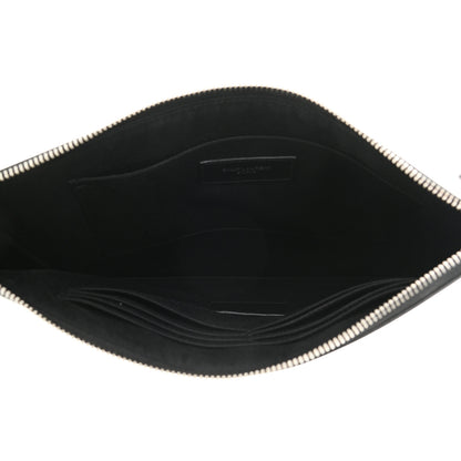 Saint Laurent Calfskin Classic Monogram Zipped Tablet Holder Black 5 of 7