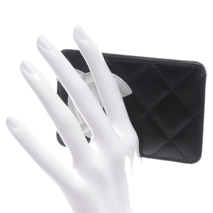 Chanel Calfskin Quilted Cambon Card Holder Black White 2 of 8