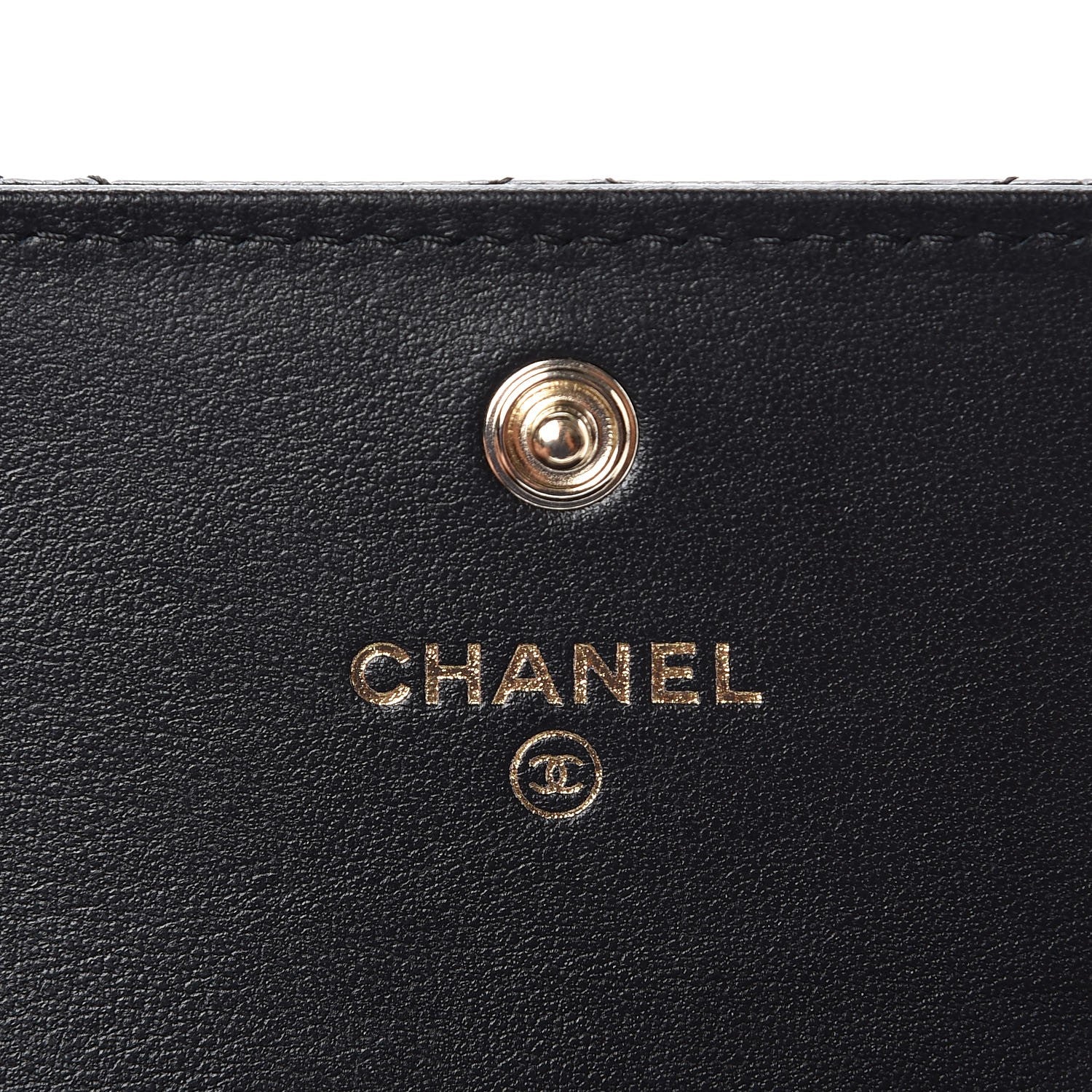 Chanel Calfskin Camellia Embossed Quilted Card Holder Black 6 of 9