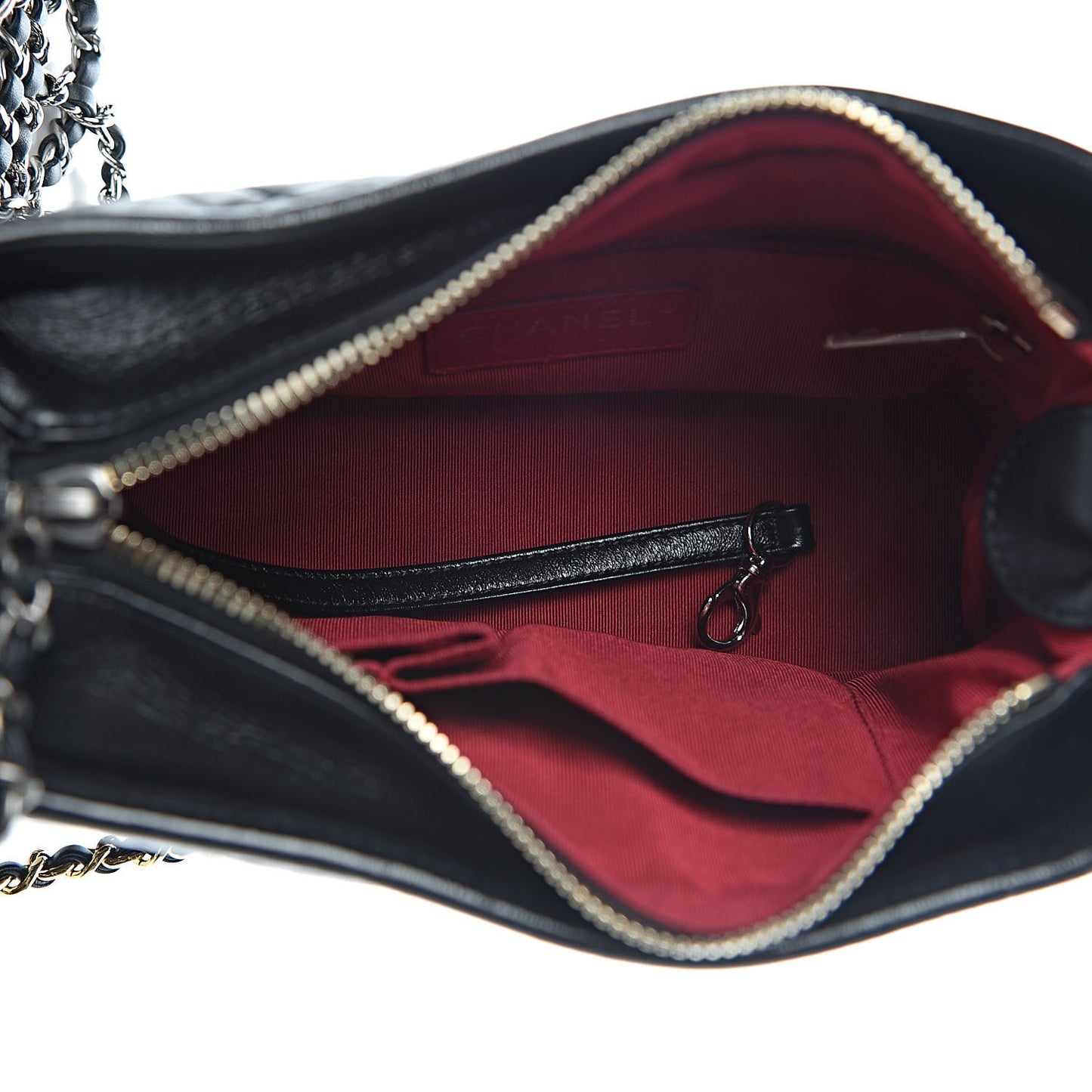 Aged Calfskin Quilted Small Gabrielle Hobo Black