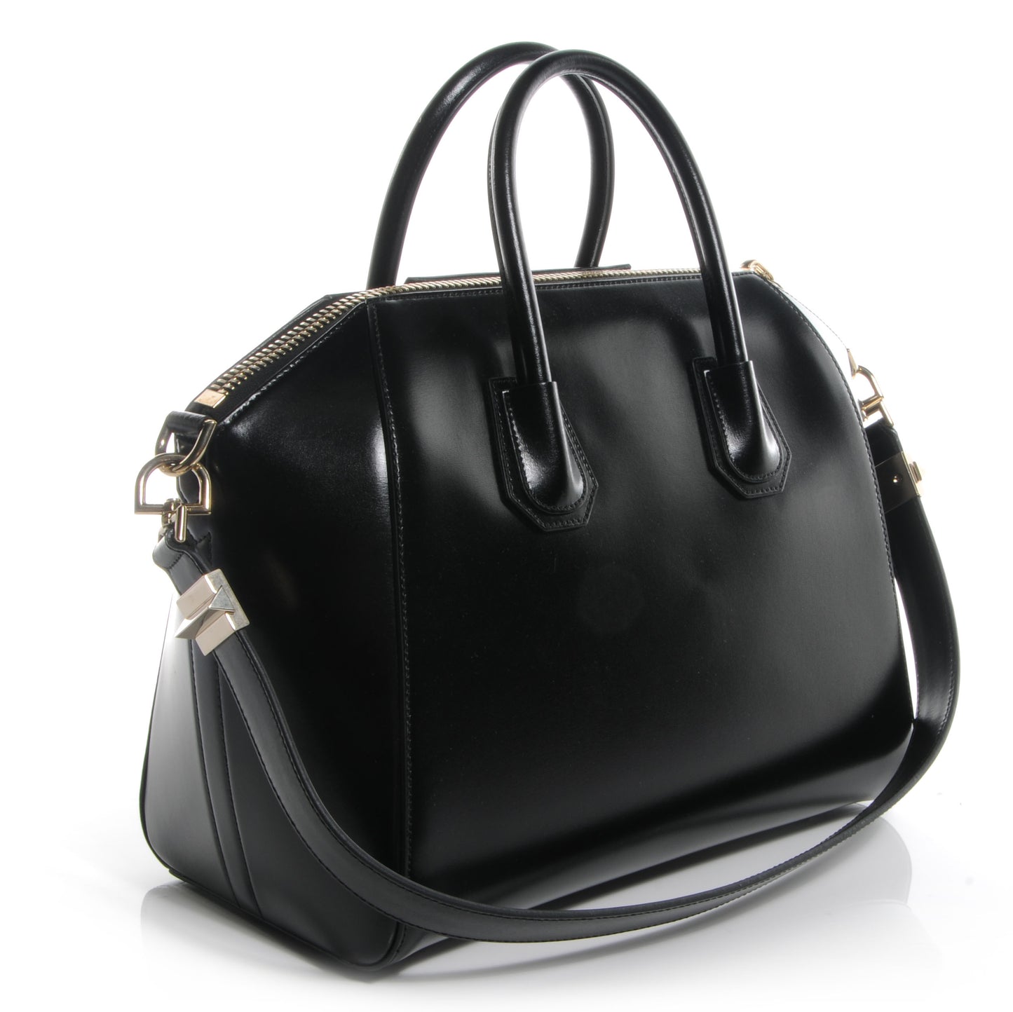 Shiny Lord Calfskin Medium Antigona Black