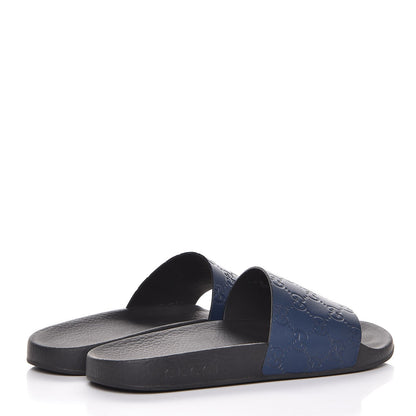 Gucci Guccissima Signature Slide Sandals 39 Blue 4 of 15