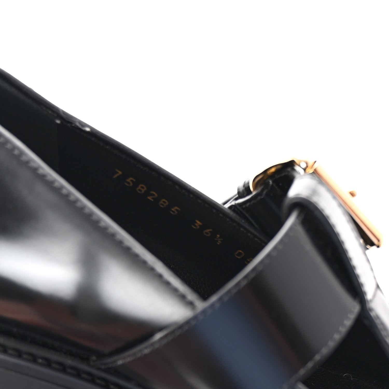 Gucci Cordovan Lux Womens Horsebit Platform Mary Jane Loafers 36.5 Black 9 of 10