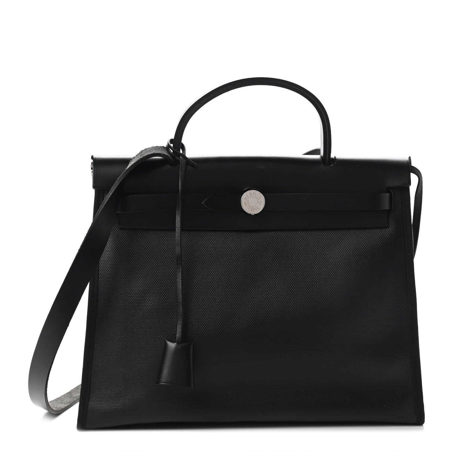 Hermes Toile H Berline Vache Hunter Herbag Zip PM 31 Black Ecru 3 of 10