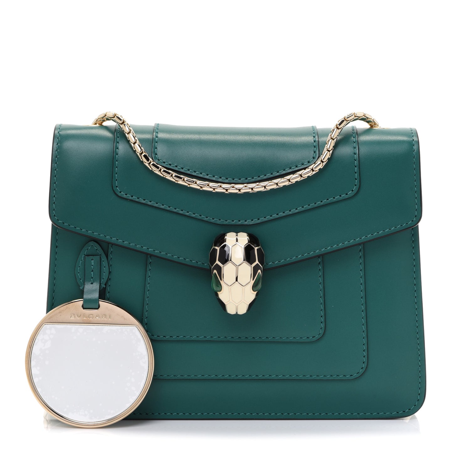 Calfskin Small Serpenti Forever Snake Strap Crossbody Bag Emerald Green