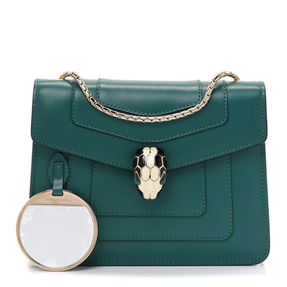 Bulgari Calfskin Small Serpenti Forever Snake Strap Crossbody Bag Emerald Green 1 of 10