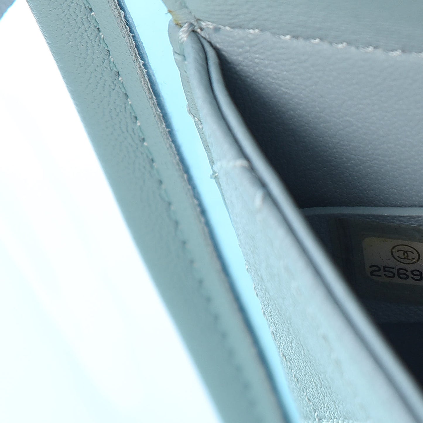 PVC Lambskin Stitched Medium Coco Splash Shopping Bag Blue Green