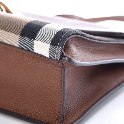 Burberry Derby Calfskin House Check Small Macken Crossbody Bag Tan 11 of 13