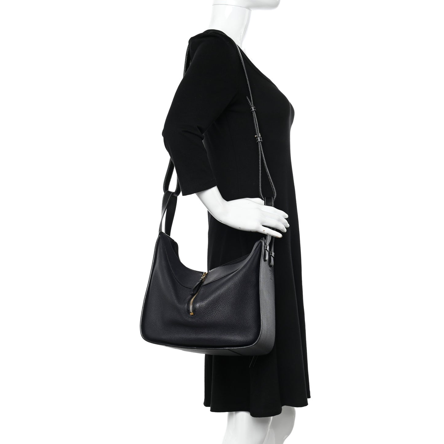 Calfskin Small Hammock Shoulder Bag Midnight Blue Black