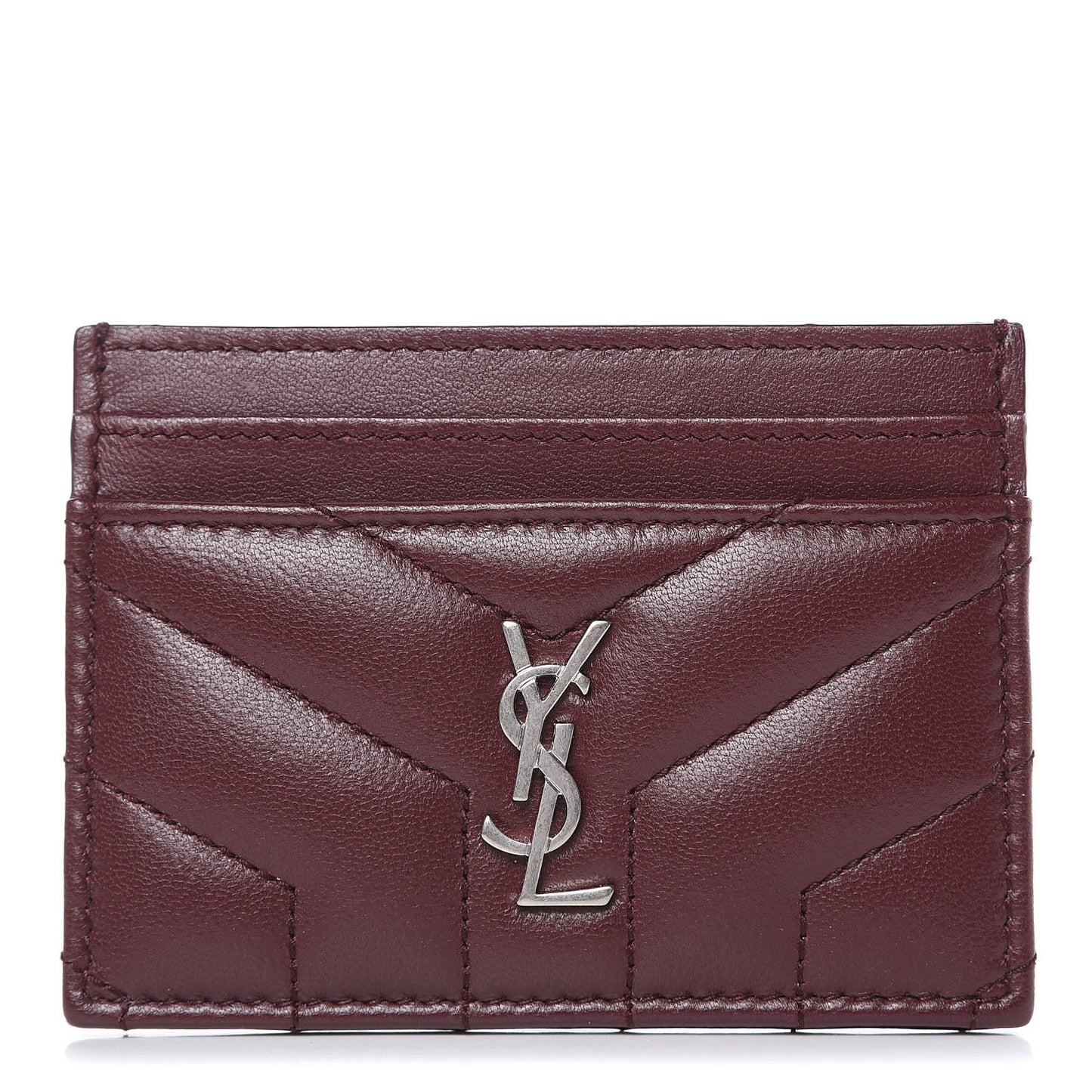 Nappa Y Quilted Monogram LouLou Credit Card Case Rouge Legion