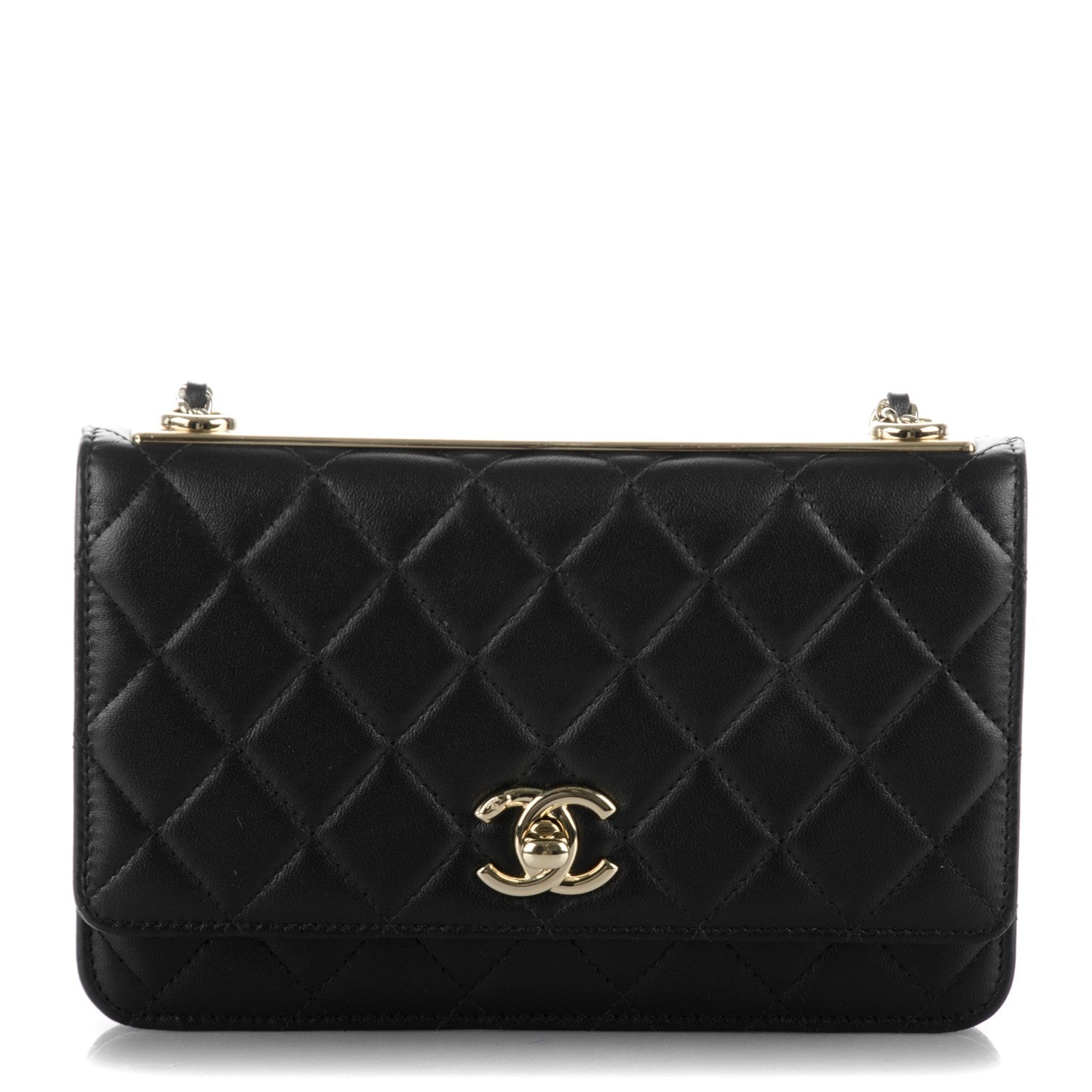 Chanel Lambskin Quilted Trendy CC Wallet On Chain WOC Black 1 of 10