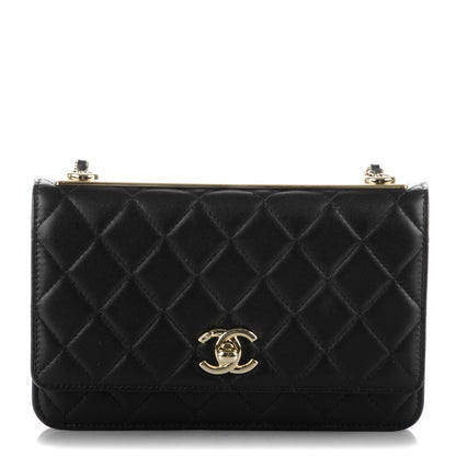 Chanel Lambskin Quilted Trendy CC Wallet On Chain WOC Black 1 of 10