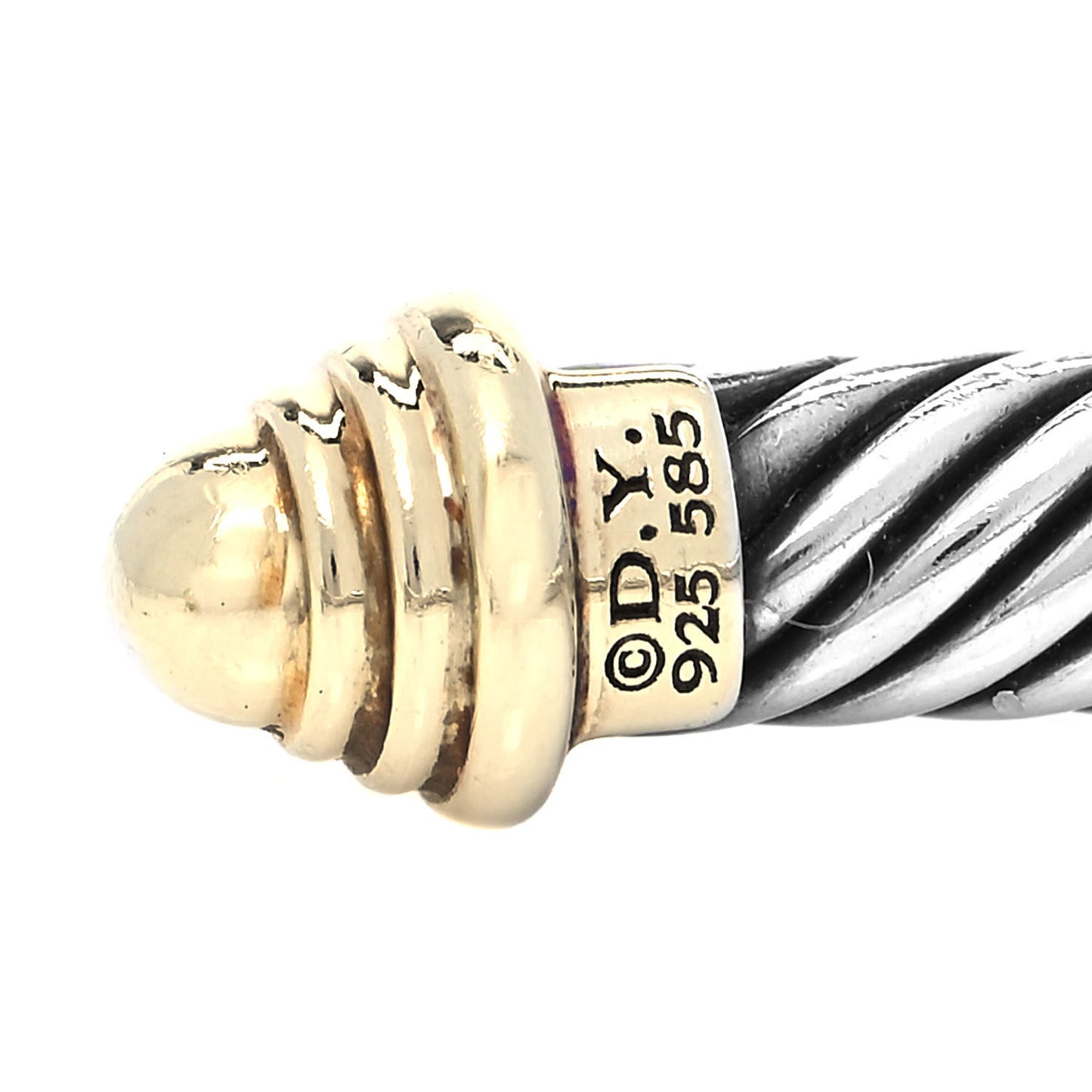 Sterling Silver 14K Yellow Gold 5mm Cable Classics Bracelet