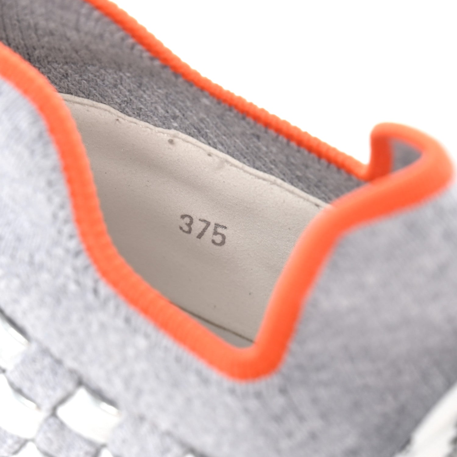 Hermes Knit Womens Flex Bolduc Sneakers 37.5 Gris Silex 9 of 10