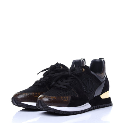 Louis Vuitton Suede Monogram Run Away Sneakers 37.5 Black 3 of 11