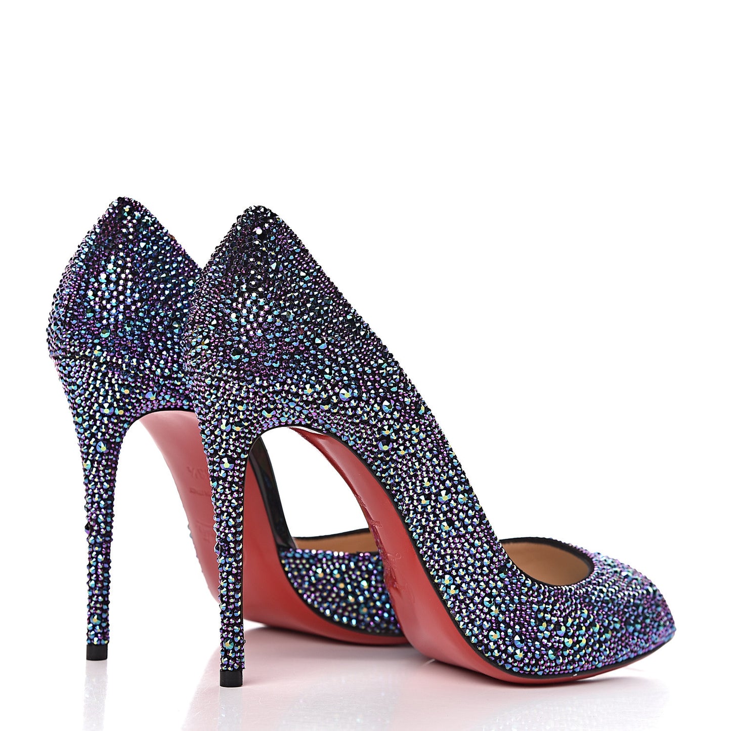 Strass Suede Calfskin Demi You 100 Pumps 38.5 Black Green