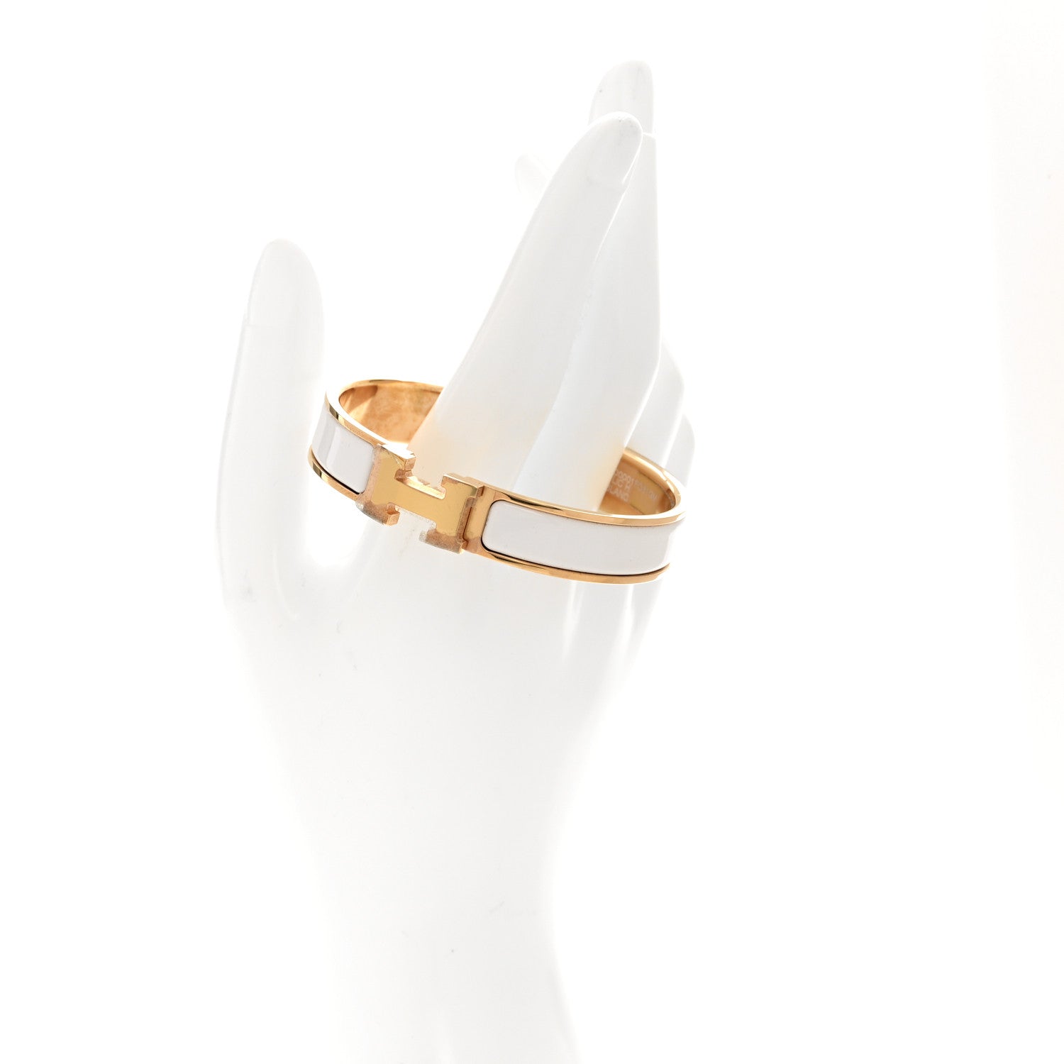 Hermes Enamel Narrow Clic Clac H Bracelet GM White 2 of 5