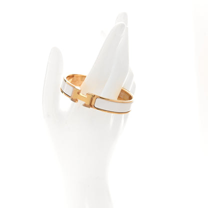 Hermes Enamel Narrow Clic Clac H Bracelet GM White 2 of 5