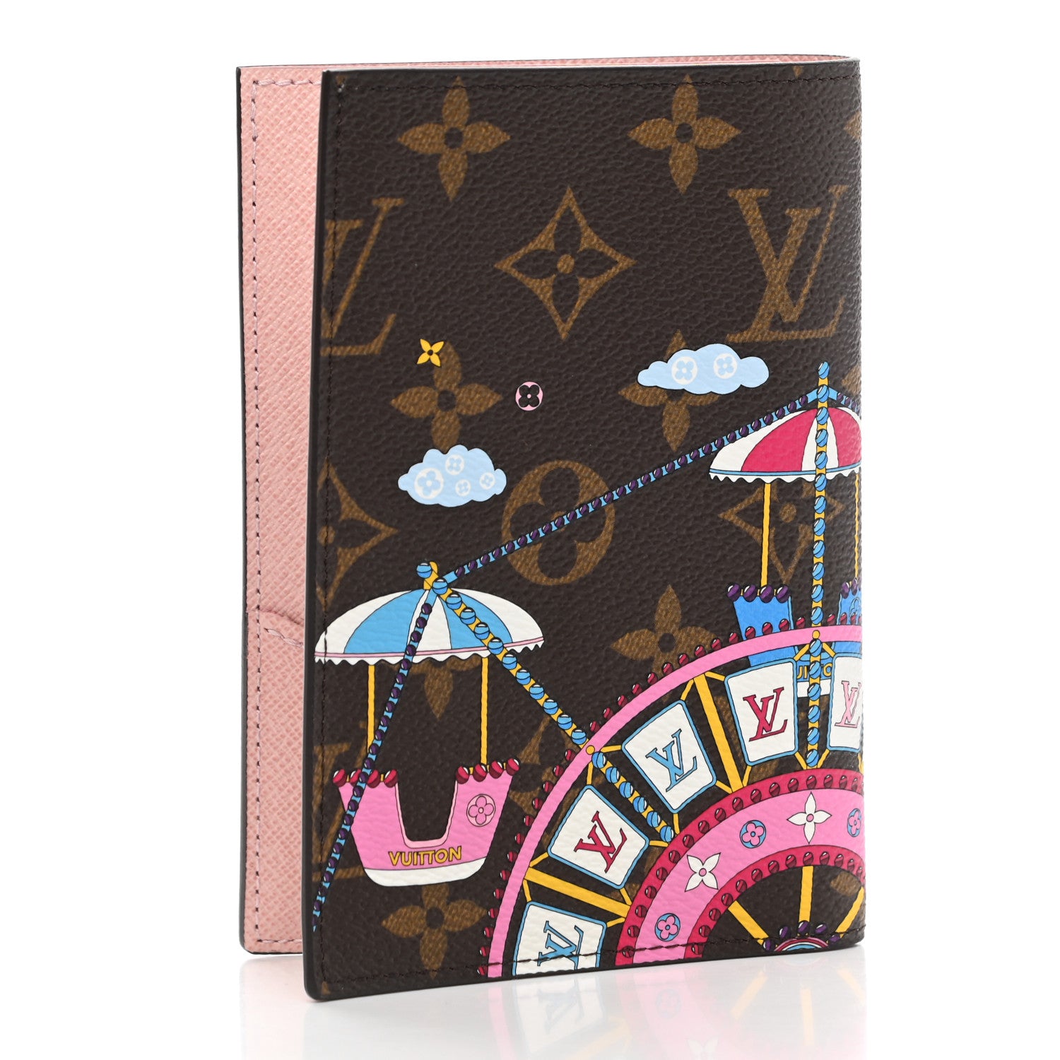 Louis Vuitton Monogram 2020 Christmas Animation Big Wheel Passport Cover Rose Ballerine 2 of 6