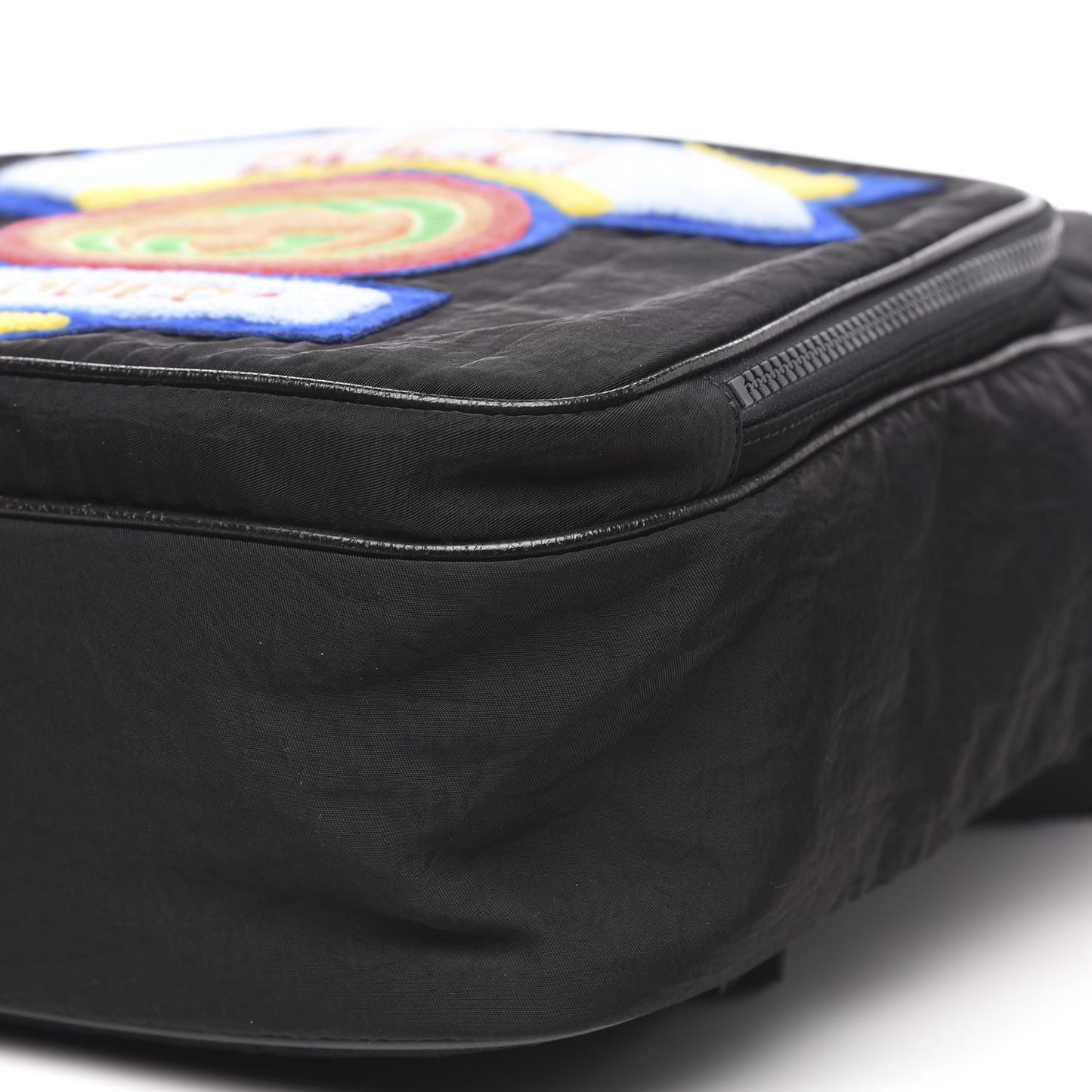 Nylon Twill 80s Logo Patch Backpack Black