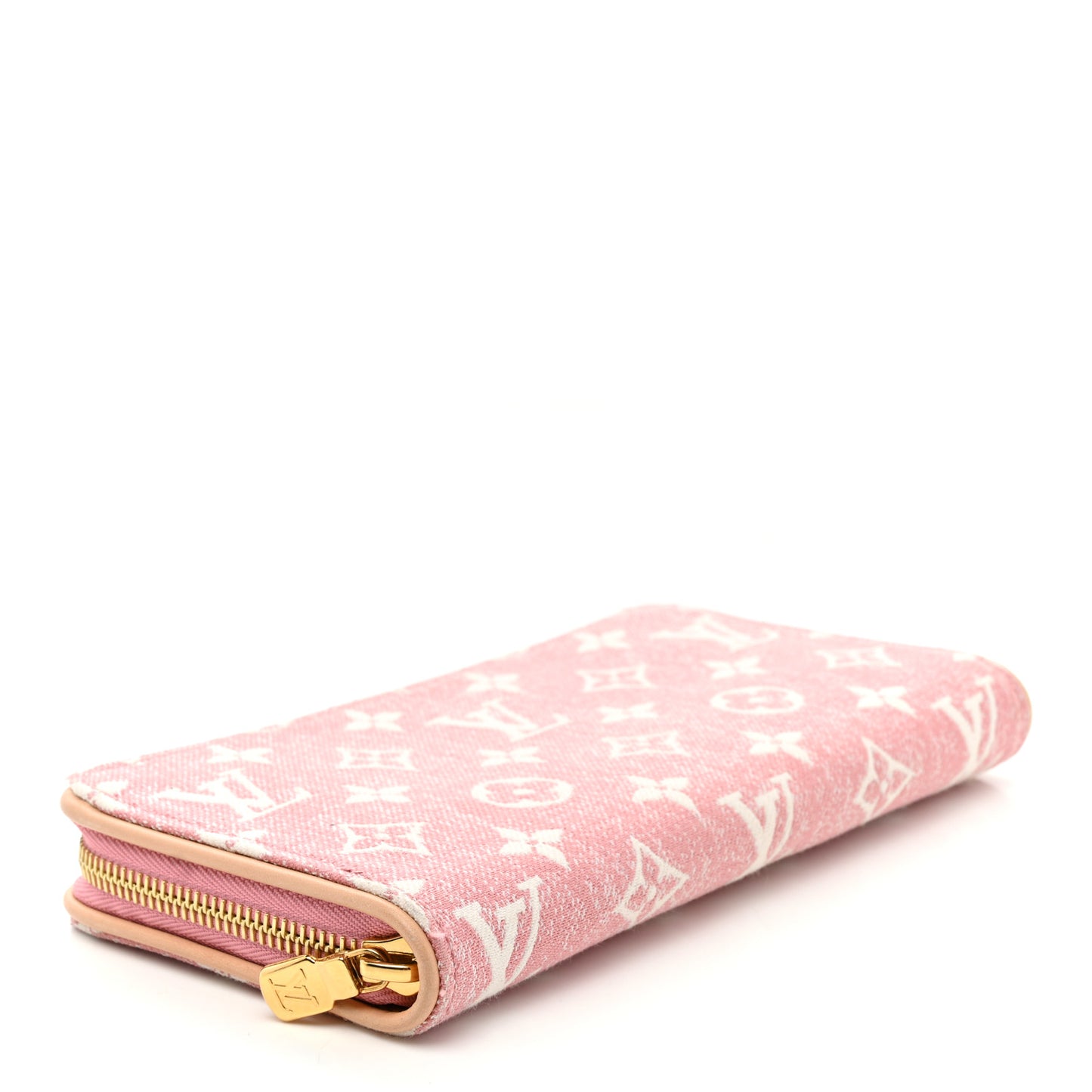 Denim Monogram Jacquard Zippy Wallet Pink