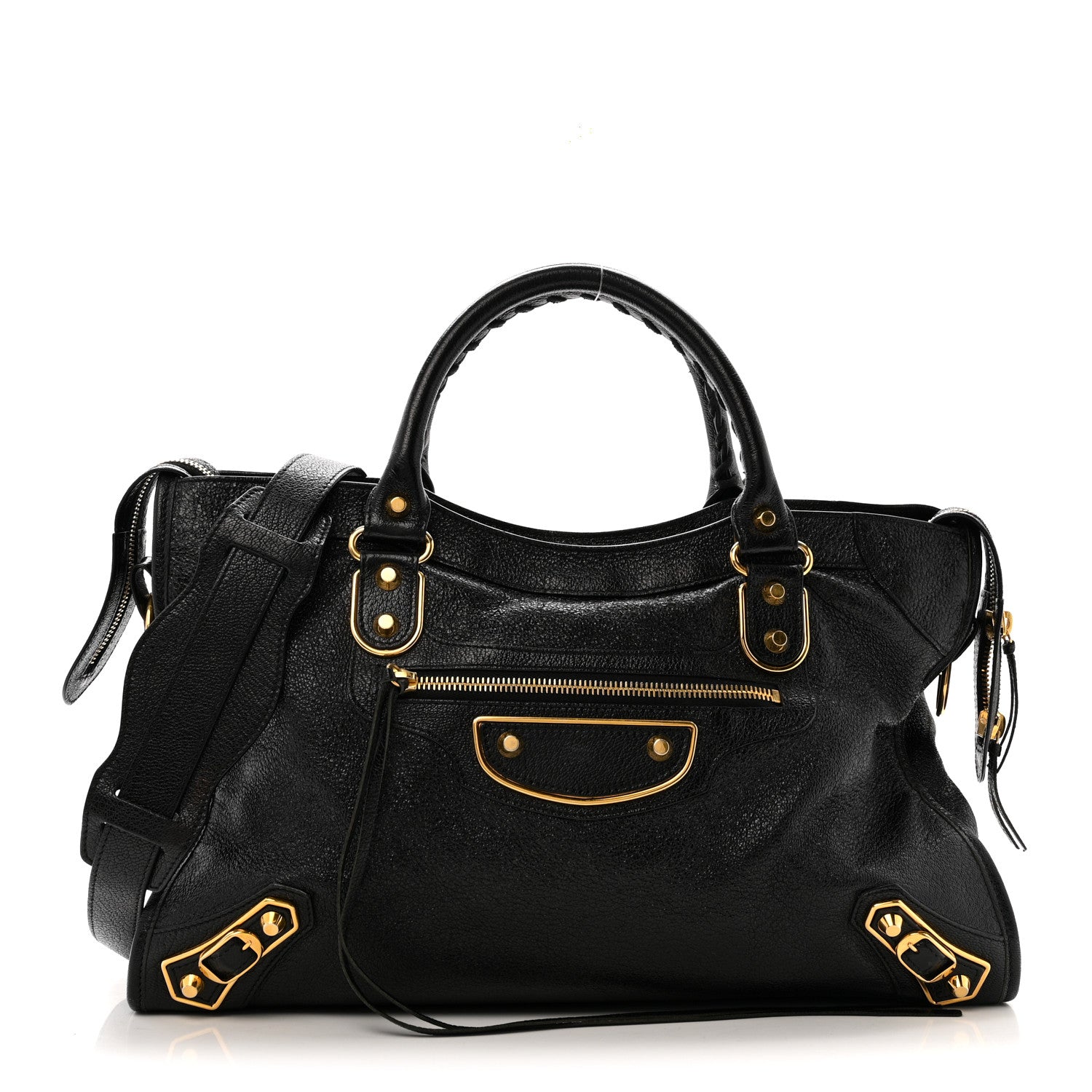 Balenciaga Chevre Gold Metallic Edge Hardware City Black 1 of 17