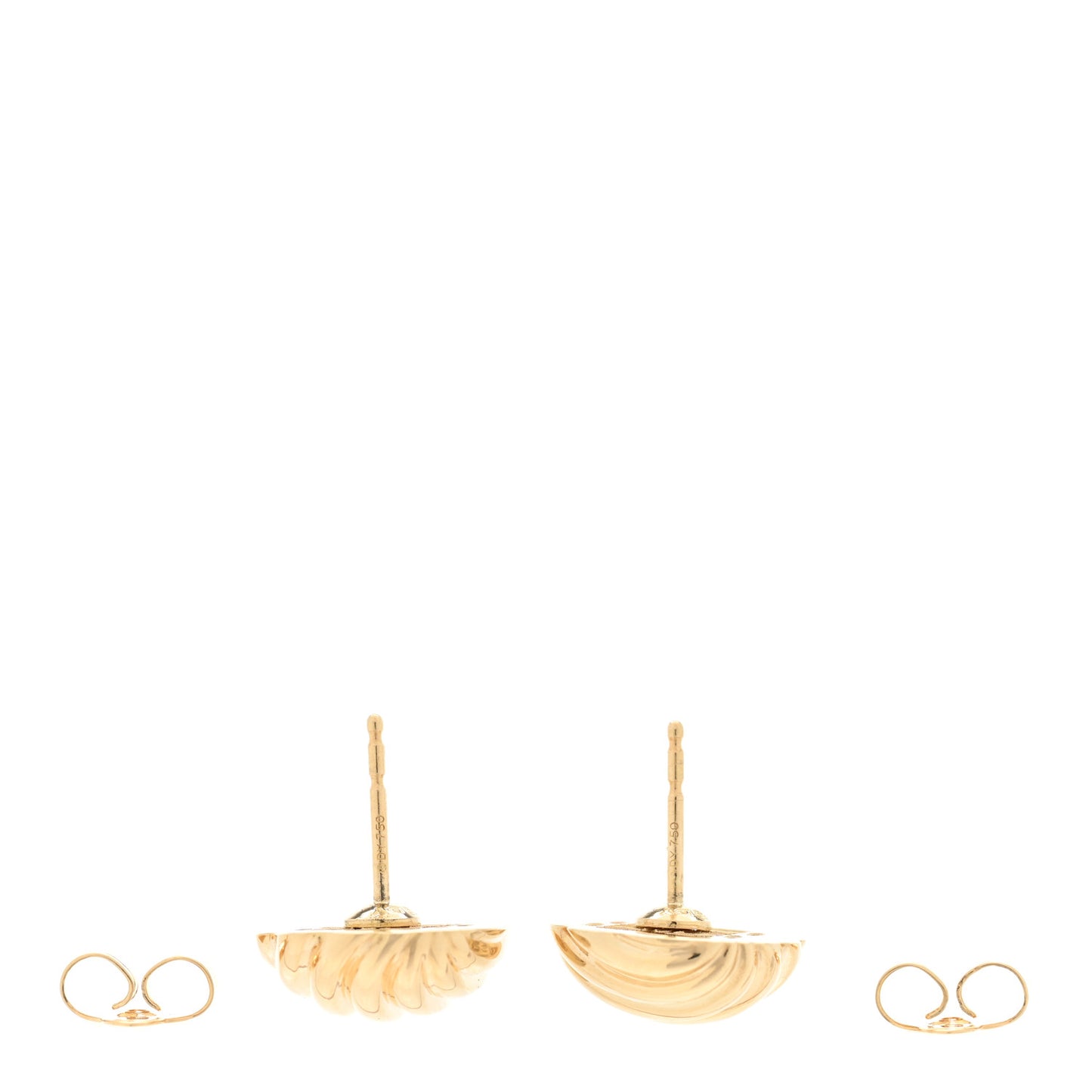 18K Yellow Gold 14mm Sculpted Cable Earrings