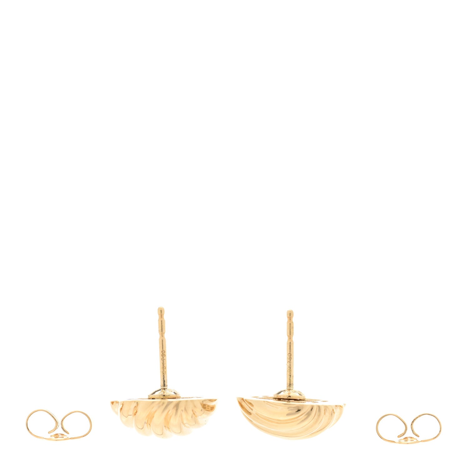 David Yurman 18K Yellow Gold 14mm Sculpted Cable Earrings 3 of 4