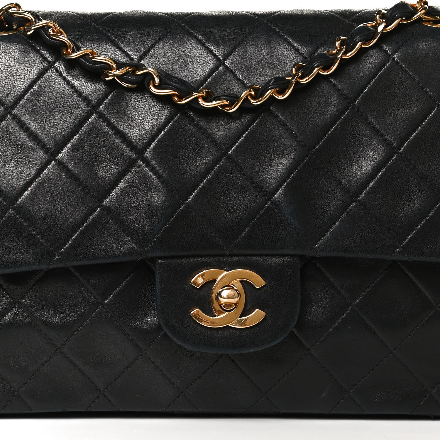 Chanel Lambskin Quilted Medium Double Flap Black 7 of 9