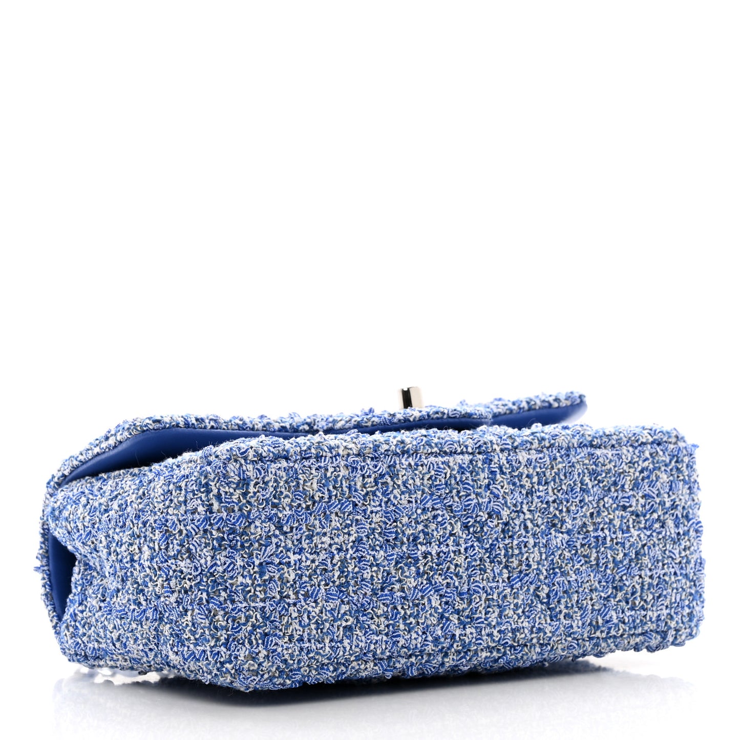 Tweed Quilted Mini Rectangular Flap Blue White