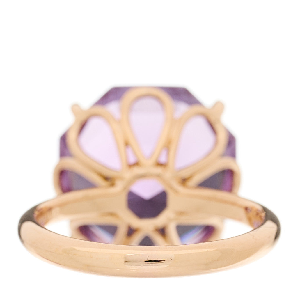Tiffany 18K Rose Gold Amethyst Octagonal Sparklers Ring 48 4.25 4 of 5