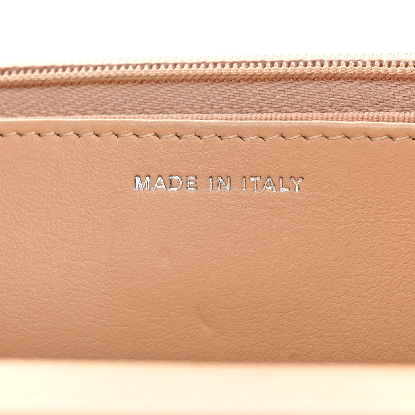 Caviar Quilted Wallet On Chain WOC Beige