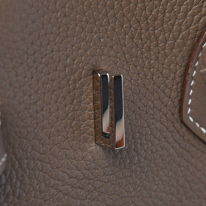 Hermes Taurillon Clemence Birkin 35 Etoupe 19 of 30
