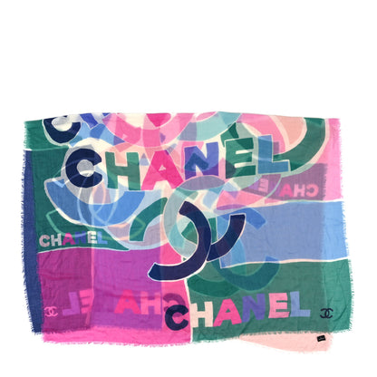 Chanel Cashmere CC Logo Shawl Multicolor 2 of 4