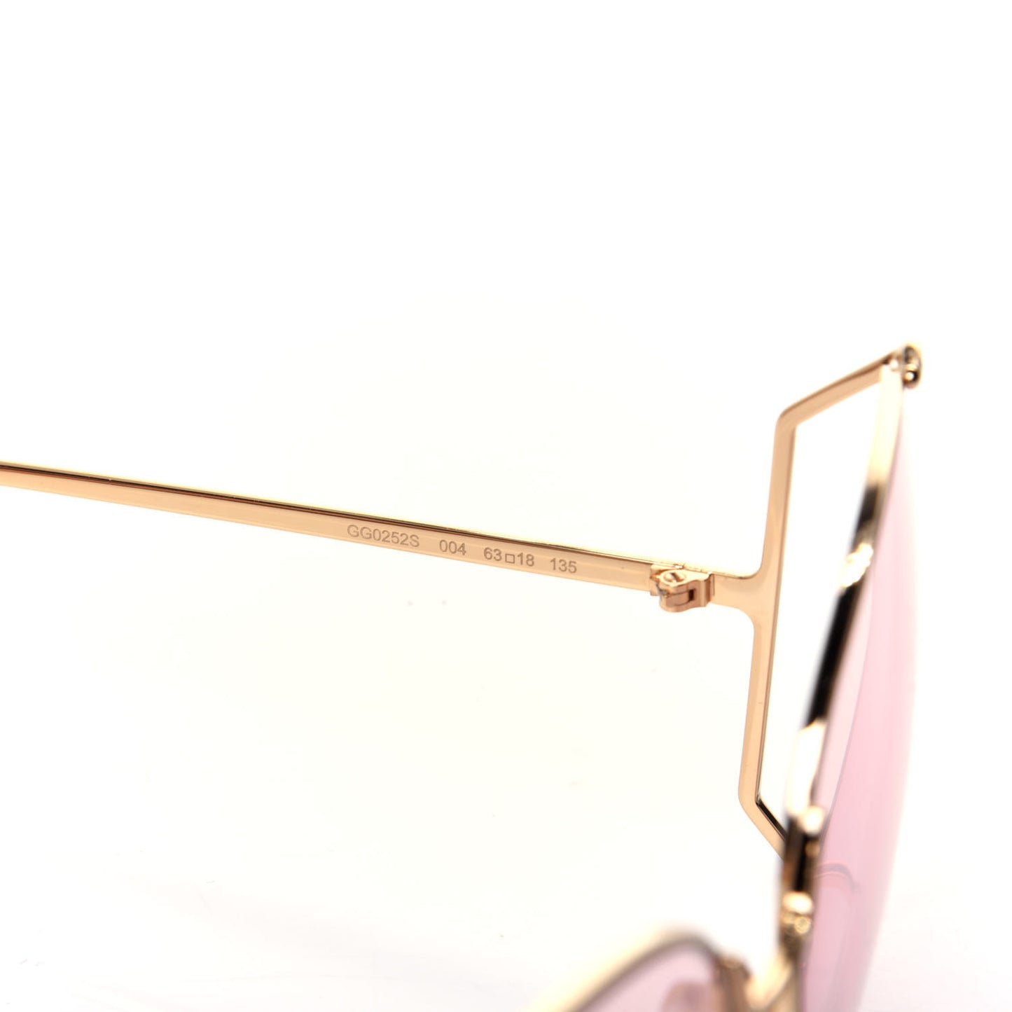 Metal Oversized Round Sunglasses GG0252S Gold