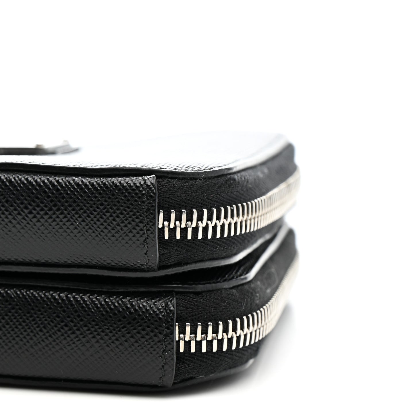 Saffiano Mini Triangle Crossbody Pouch Black