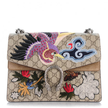 Gucci GG Supreme Monogram Embroidered Medium Dionysus Shoulder Bag Taupe 1 of 7