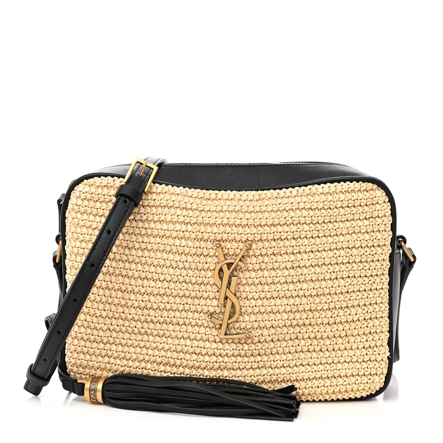 Raffia Canvas Monogram Lou Camera Bag Naturel