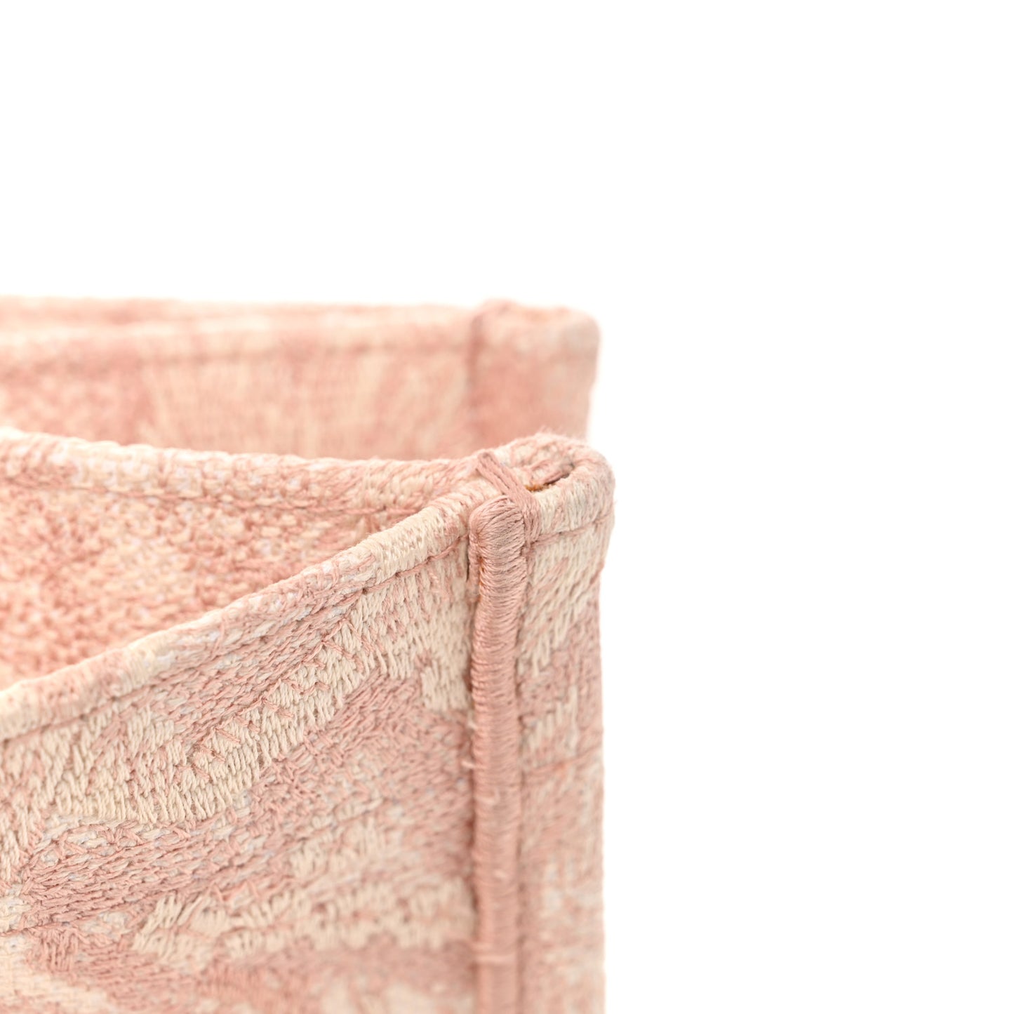 Canvas Toile De Jouy Embroidered Medium Book Tote Pink