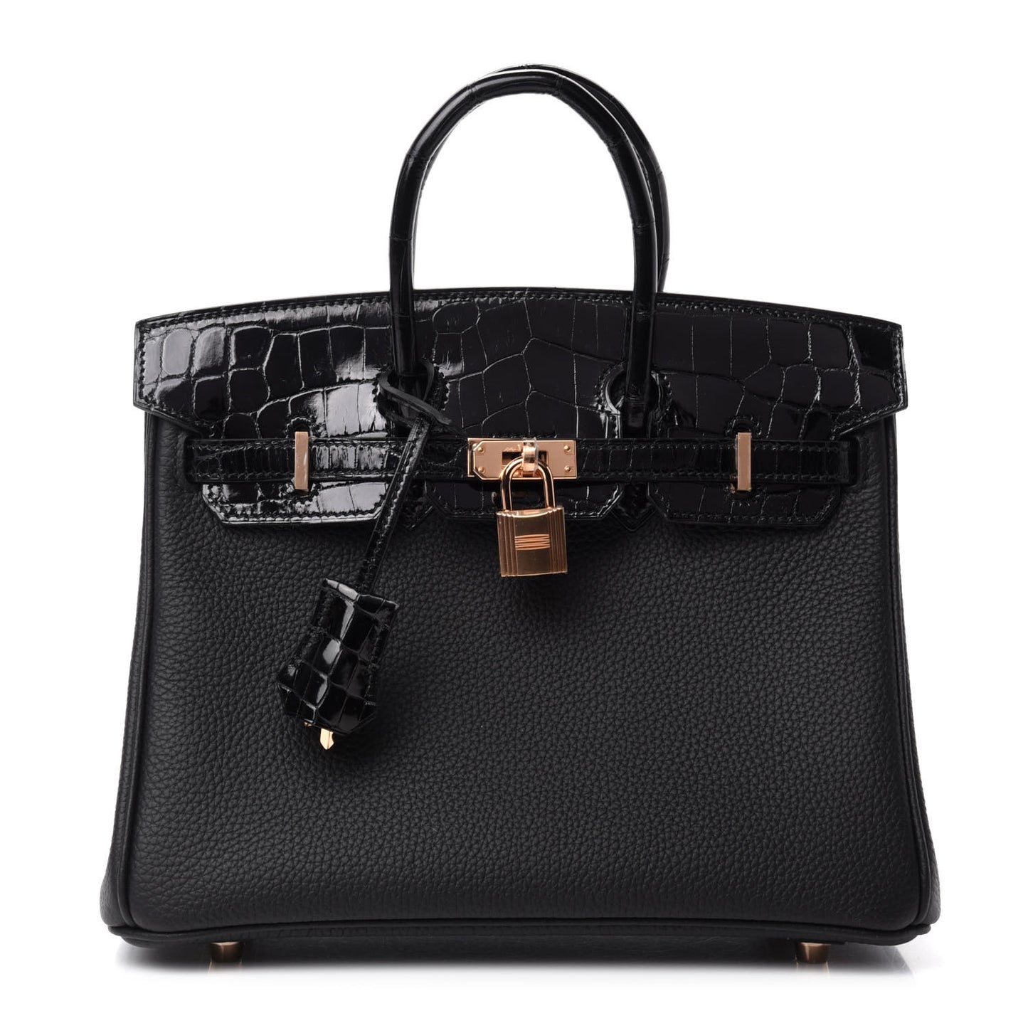 Togo Shiny Niloticus Crocodile Birkin Touch 25 Black